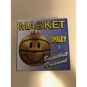 Market Smiley Basketball Ornament Collectable New Open Box 1971 Vintage
